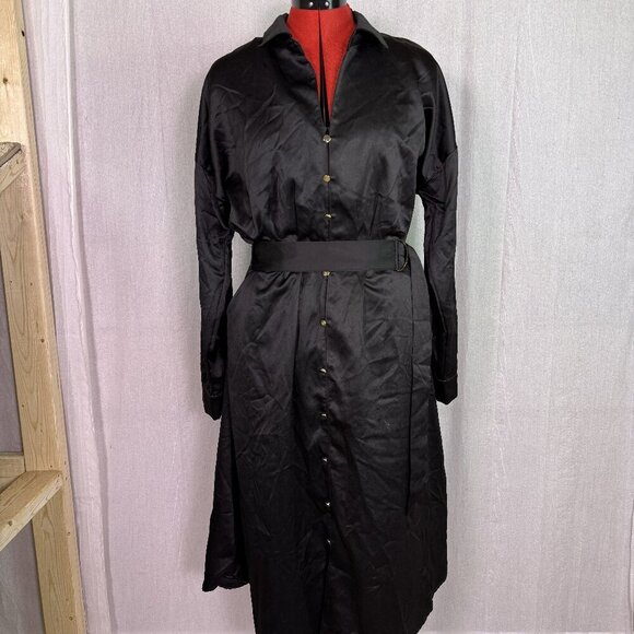 French Connection Dresses & Skirts - French Connection Women’s Black Long Shirt Dress Size Large NWT E987